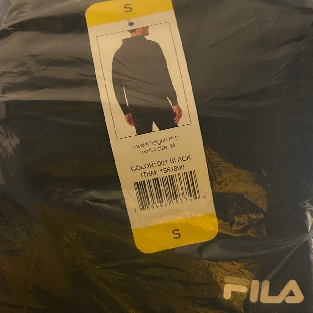 NWT Fila Men Performance Hoodie BLACK - size S sweatshirt comfy cozy activewear - Picture 9 of 9